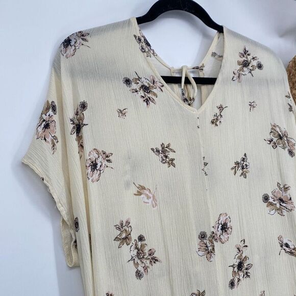 Final Touch Floral Cap Sleeve Maxi Dress  Knotted Back Boho Rayon M - Picture 3 of 12